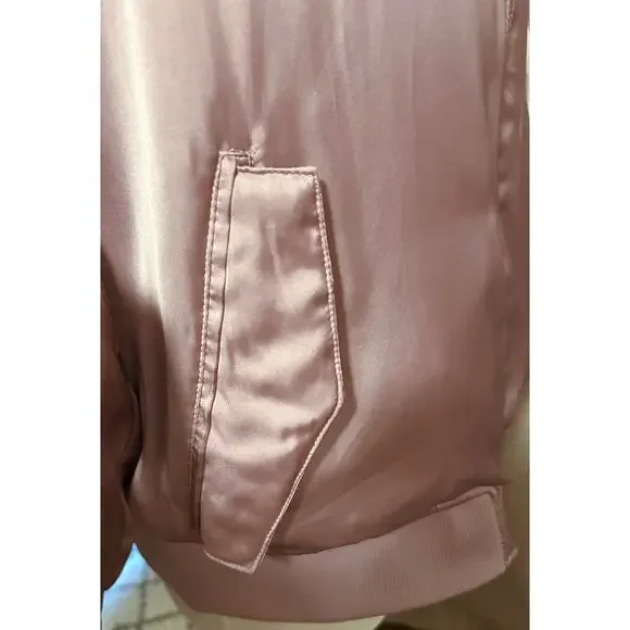 Satin Bomber Jacket (Dusty Pink) Size 10 / Medium - Picture 7 of 8